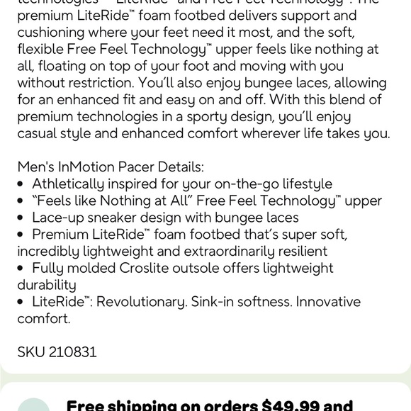 Crocs Men's InMotion Pacer Shoes with Bungee Laces - Picture 6 of 6